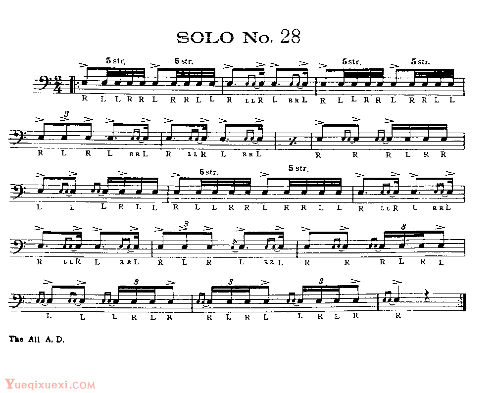 美国军鼓150条精华SOLO系列之《SOLO No.28》