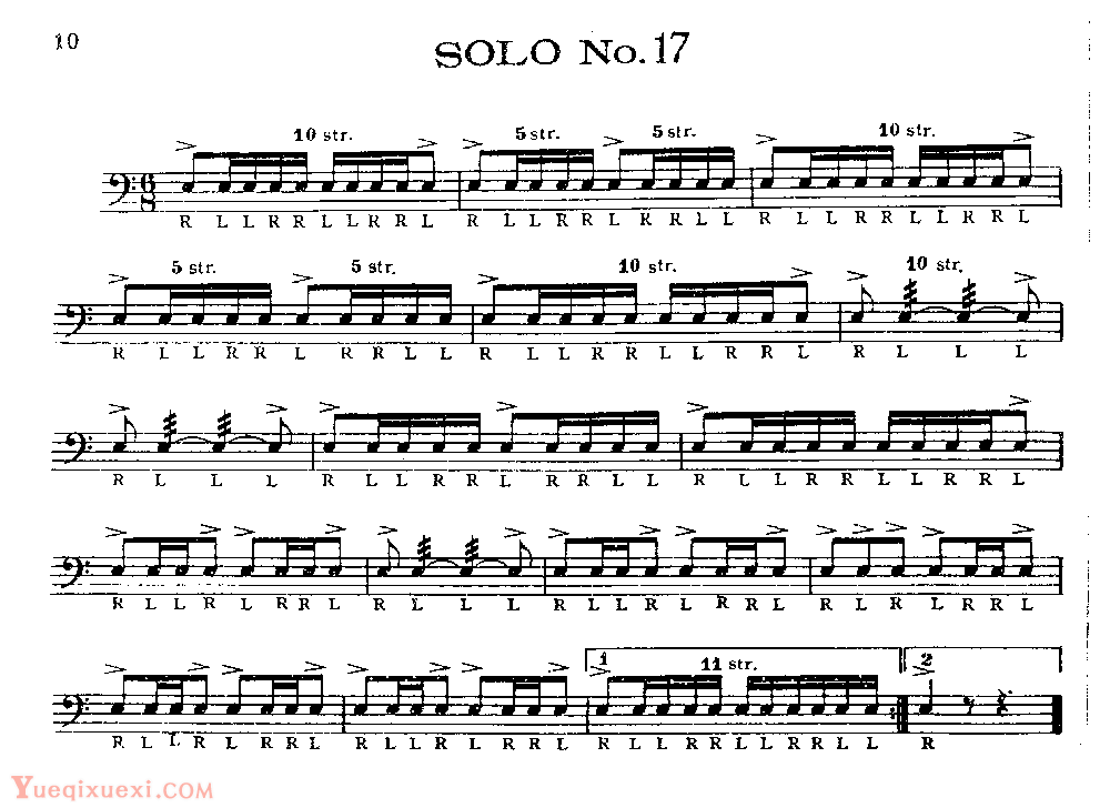 美国军鼓150条精华SOLO系列之《SOLO No.17》