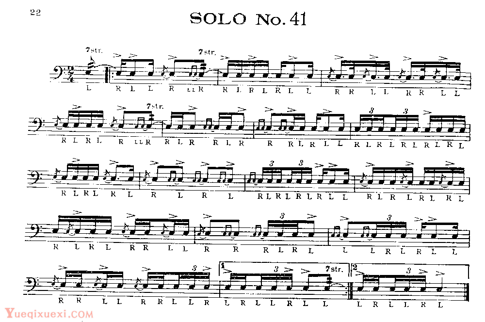 美国军鼓150条精华SOLO系列之《SOLO No.41》