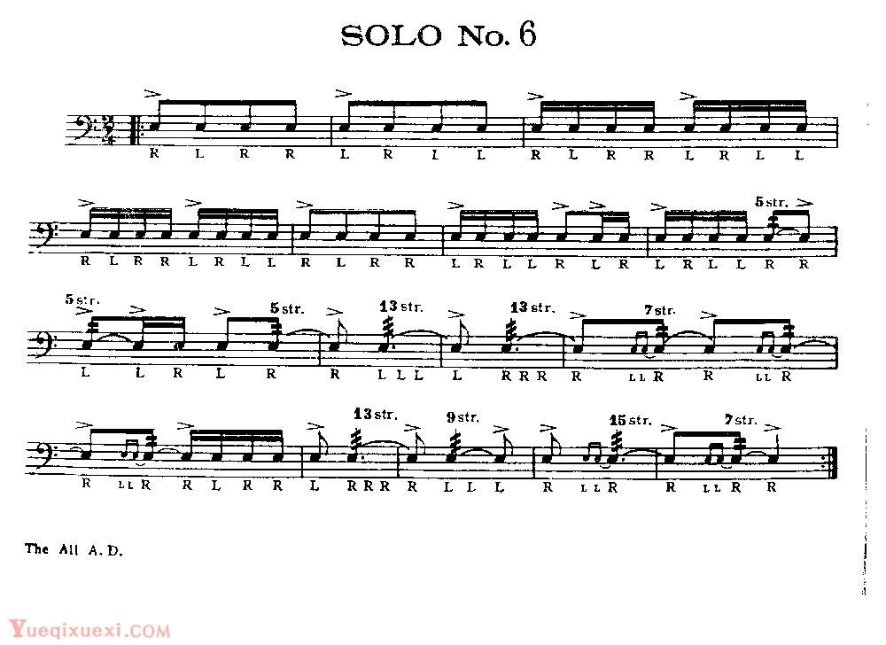 美国军鼓150条精华SOLO系列之《SOLO No.6》