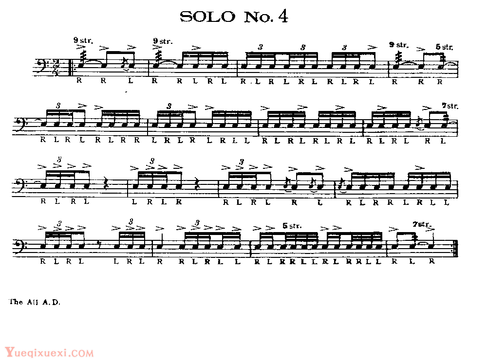 美国军鼓150条精华SOLO系列之《SOLO No.4》