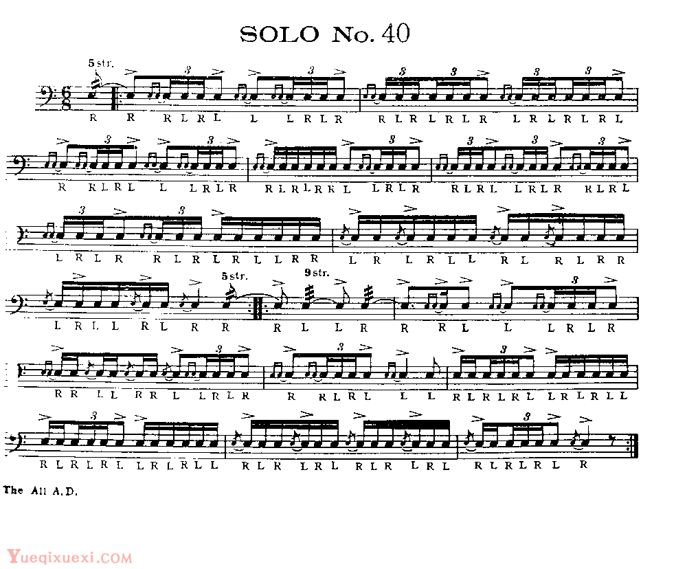 美国军鼓150条精华SOLO系列之《SOLO No.40》