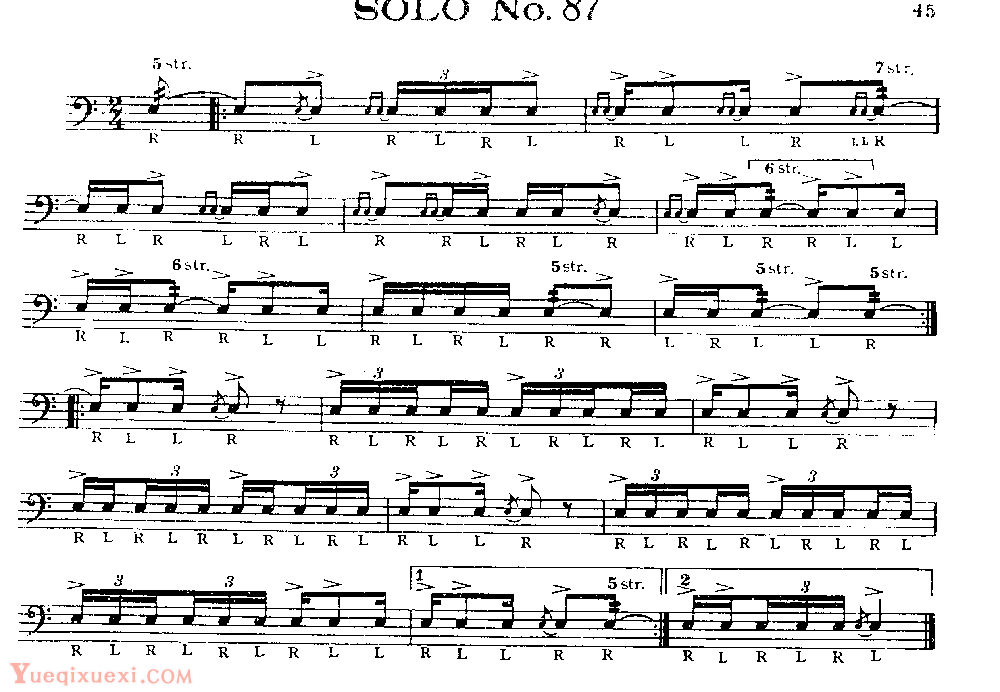 美国军鼓150条精华SOLO系列之《SOLO No.87》