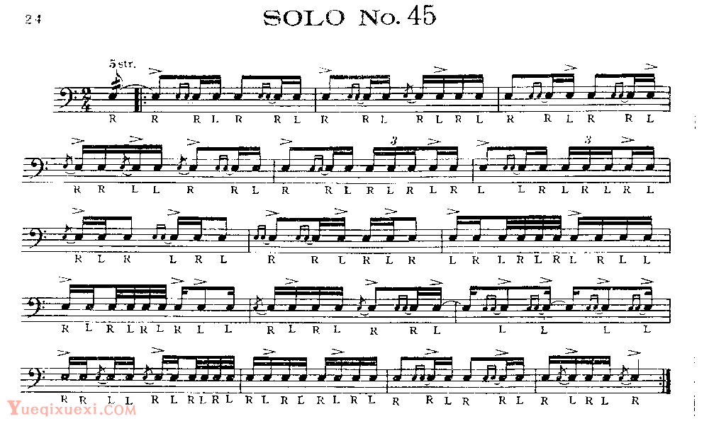 美国军鼓150条精华SOLO系列之《SOLO No.45》
