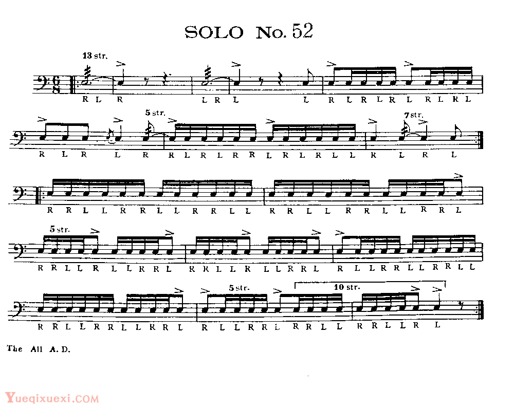 美国军鼓150条精华SOLO系列之《SOLO No.52》