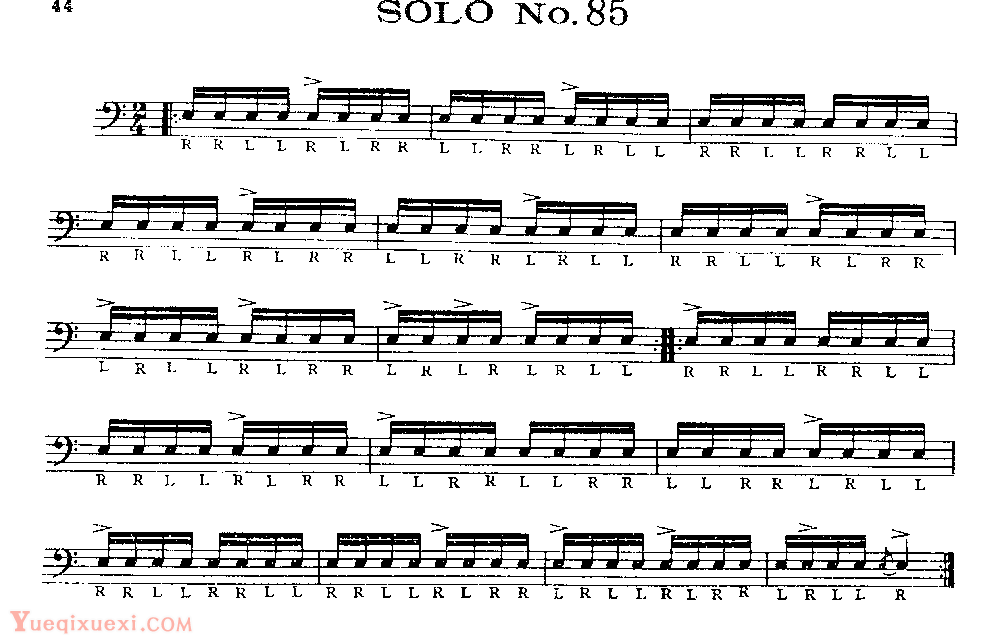 美国军鼓150条精华SOLO系列之《SOLO No.85》