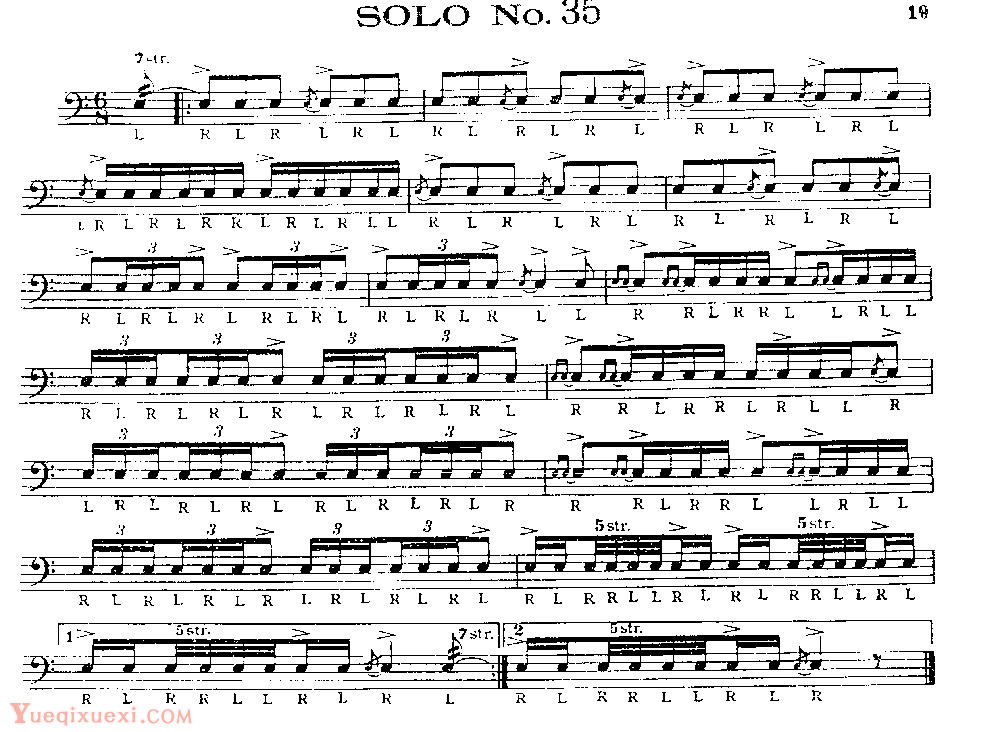 美国军鼓150条精华SOLO系列之《SOLO No.35》
