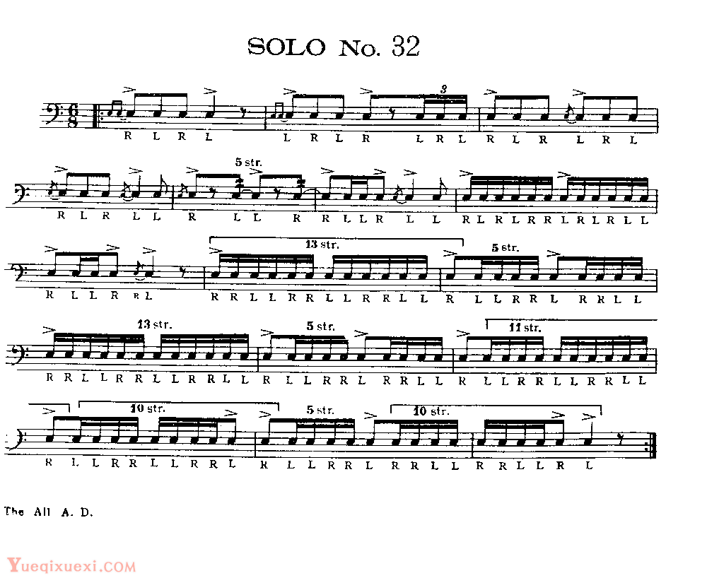 美国军鼓150条精华SOLO系列之《SOLO No.32》