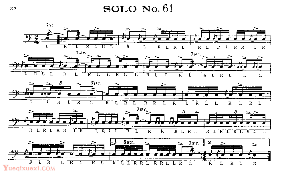 美国军鼓150条精华SOLO系列之《SOLO No.61》