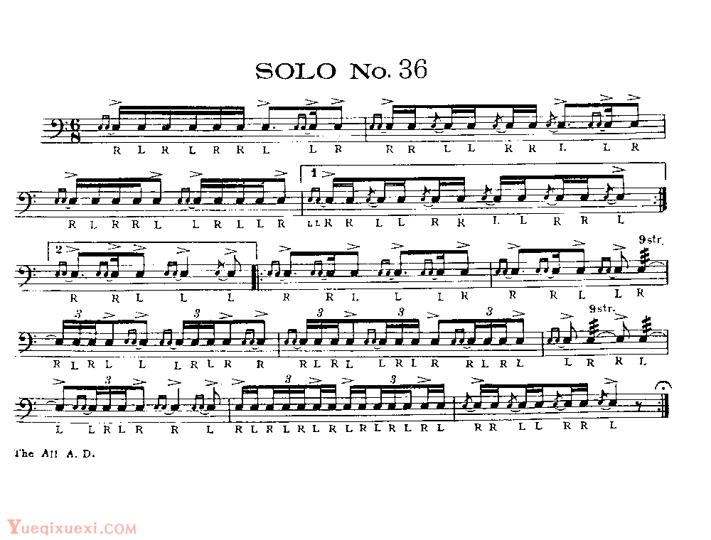美国军鼓150条精华SOLO系列之《SOLO No.36》