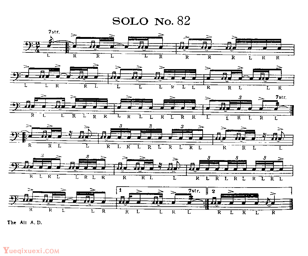 美国军鼓150条精华SOLO系列之《SOLO No.82》