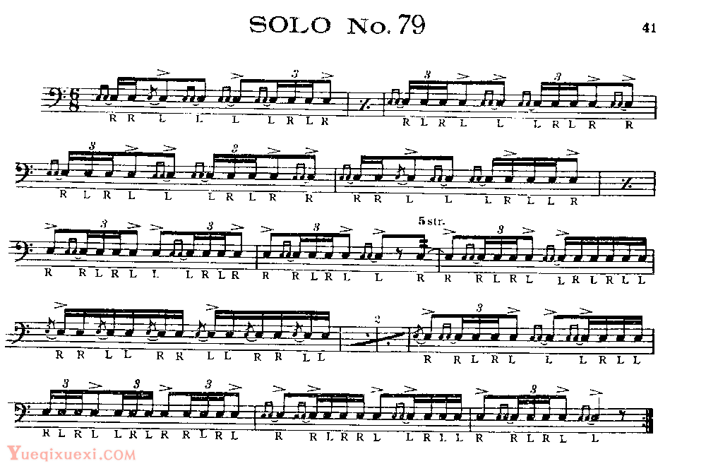 美国军鼓150条精华SOLO系列之《SOLO No.79》