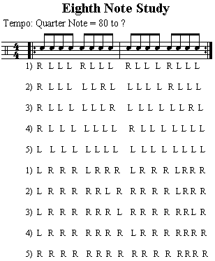 单手16分音符重音移位练习谱
