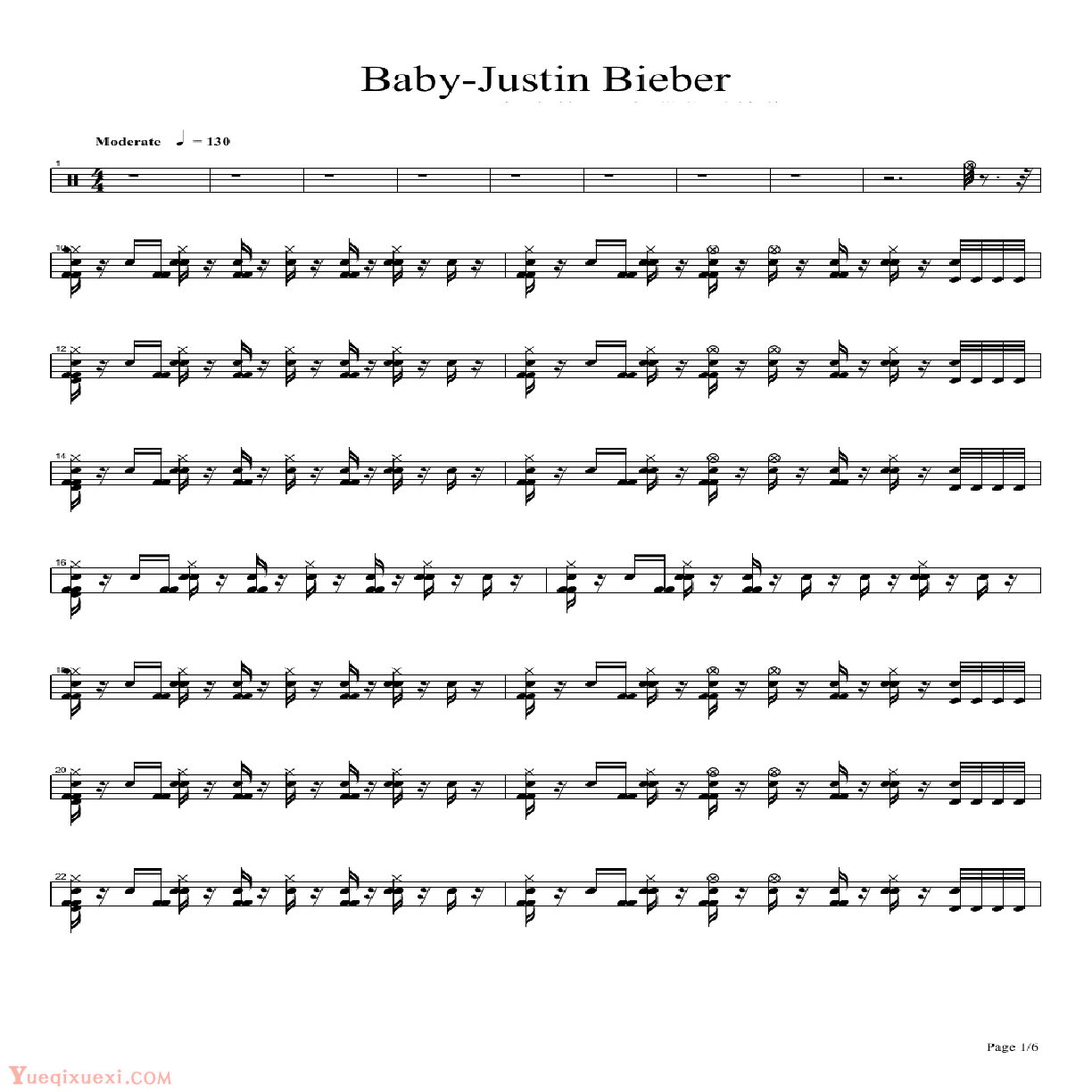baby-justin bieber鼓谱