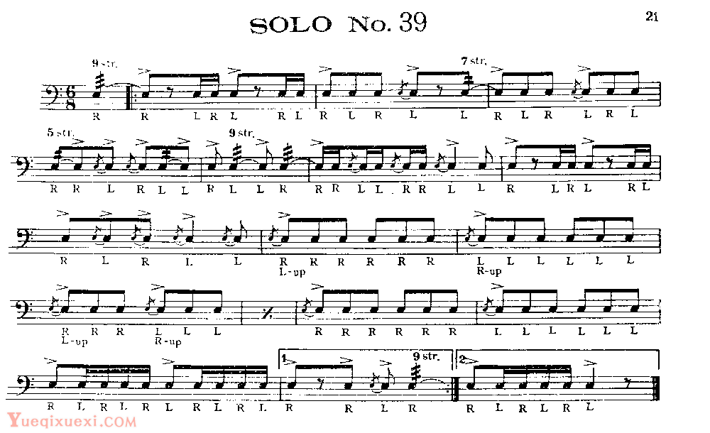美国军鼓150条精华SOLO系列之《SOLO No.39》