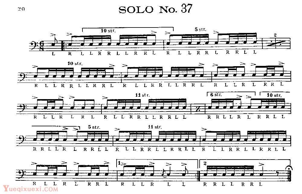 美国军鼓150条精华SOLO系列之《SOLO No.37》