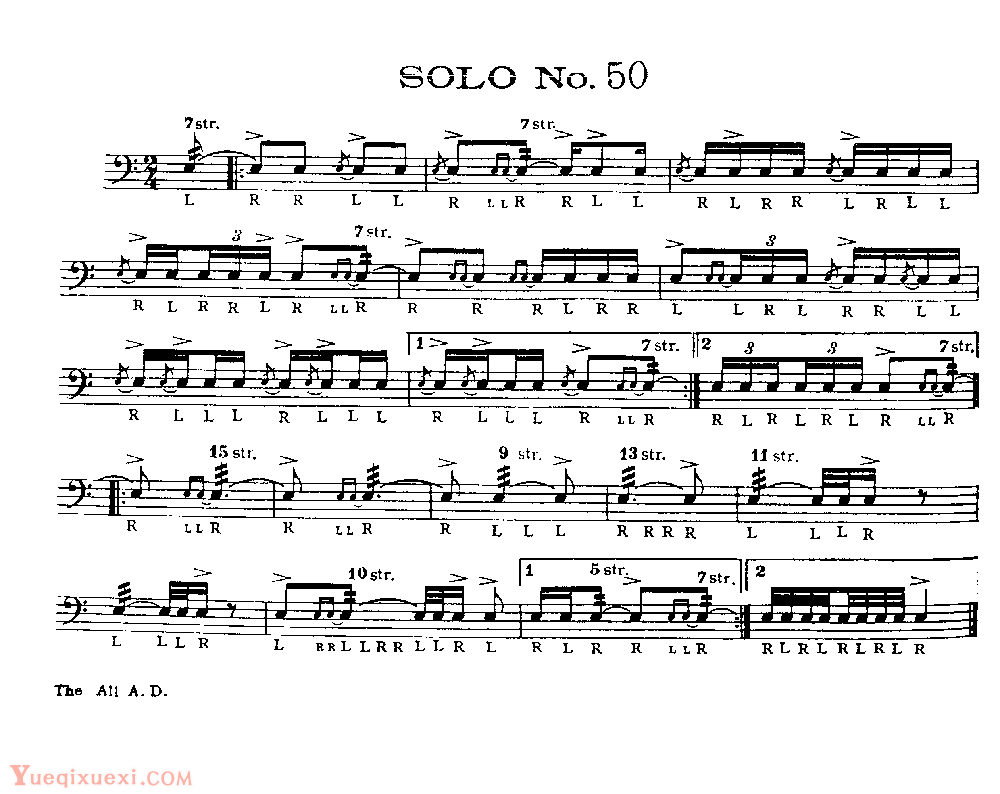 美国军鼓150条精华SOLO系列之《SOLO No.50》