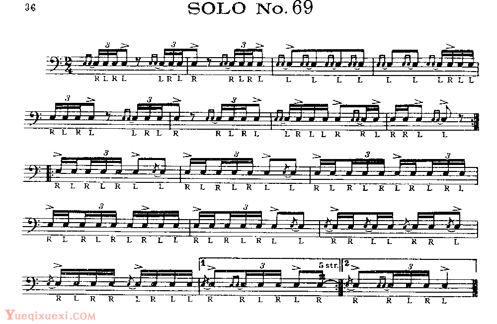 美国军鼓150条精华SOLO系列之《SOLO No.69》