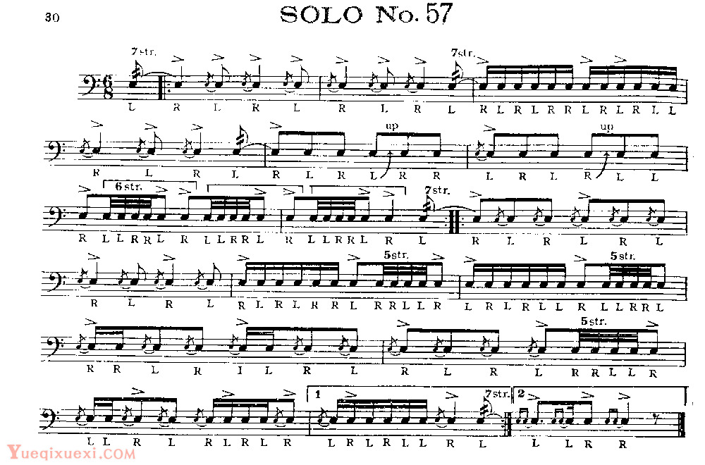 美国军鼓150条精华SOLO系列之《SOLO No.57》