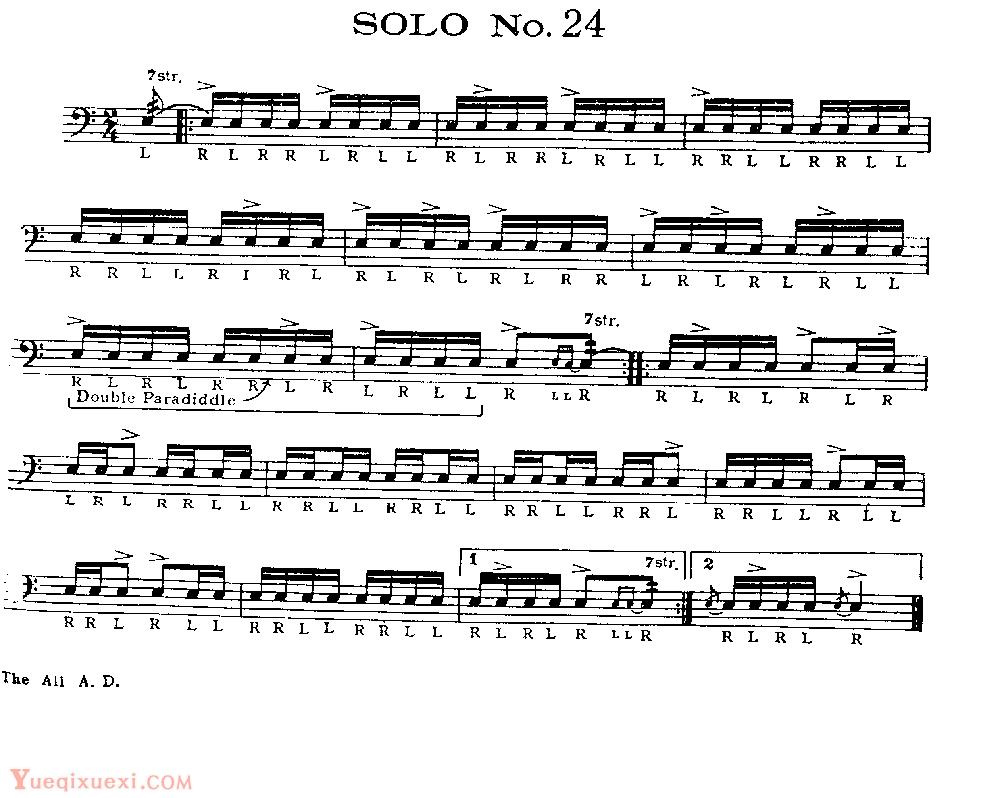 美国军鼓150条精华SOLO系列之《SOLO No.24》