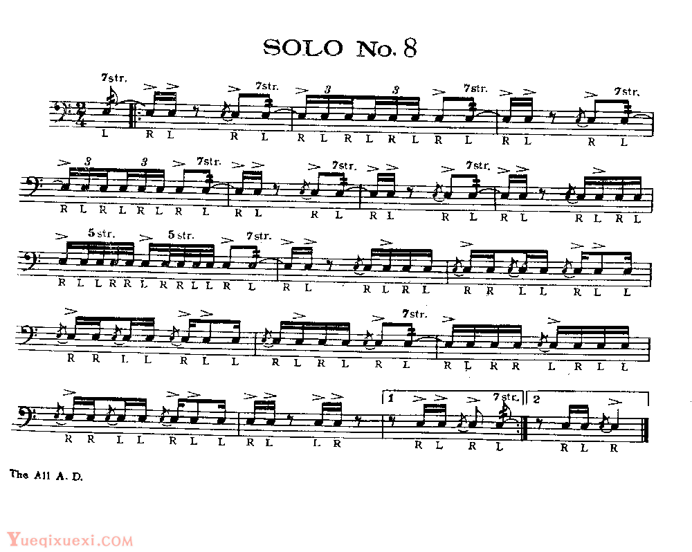 美国军鼓150条精华SOLO系列之《SOLO No.8》