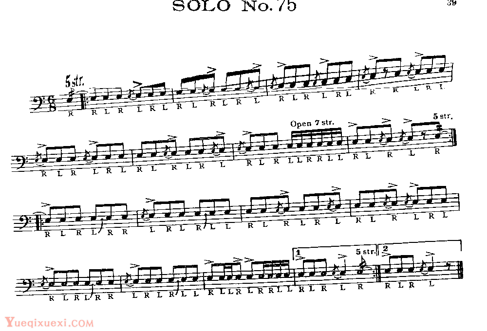 美国军鼓150条精华SOLO系列之《SOLO No.75》