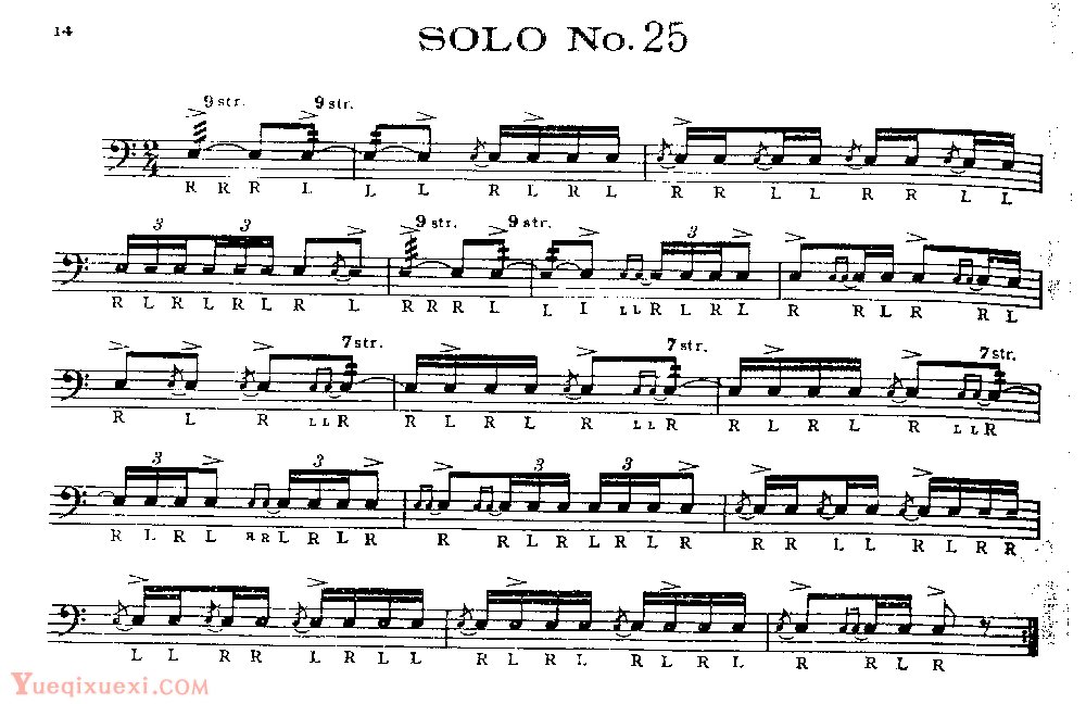 美国军鼓150条精华SOLO系列之《SOLO No.25》
