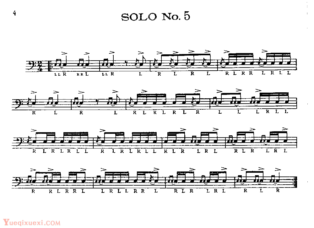 美国军鼓150条精华SOLO系列之《SOLO No.5》