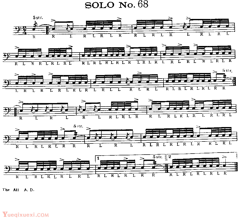 美国军鼓150条精华SOLO系列之《SOLO No.68》