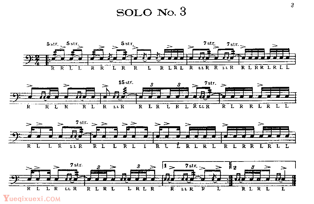 美国军鼓150条精华SOLO系列之《SOLO No.3》