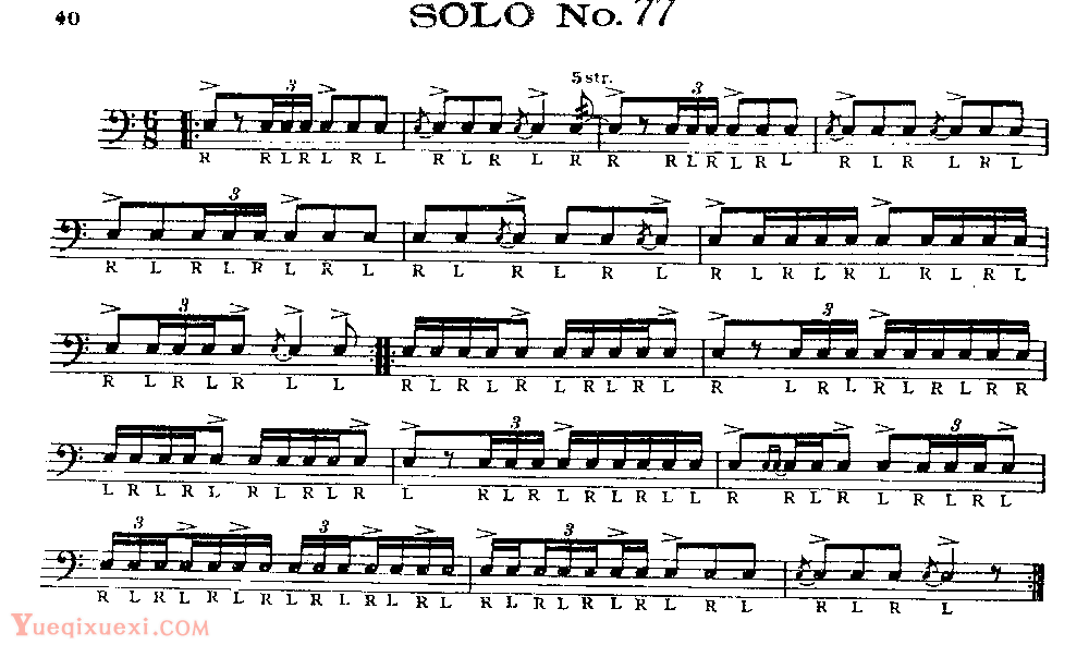 美国军鼓150条精华SOLO系列之《SOLO No.77》