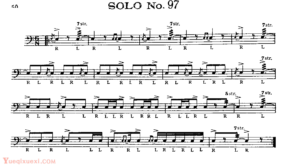 美国军鼓150条精华SOLO系列之《SOLO No.97》