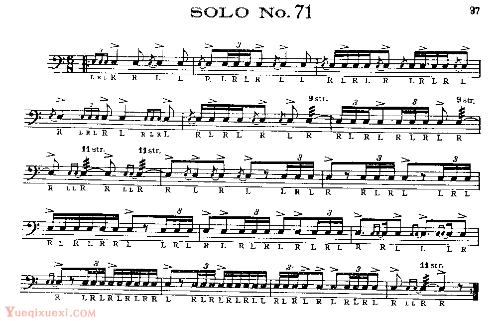 美国军鼓150条精华SOLO系列之《SOLO No.71》