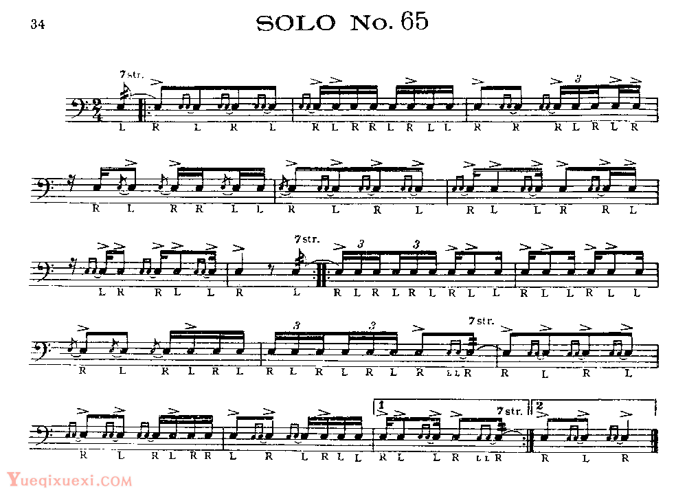美国军鼓150条精华SOLO系列之《SOLO No.65》