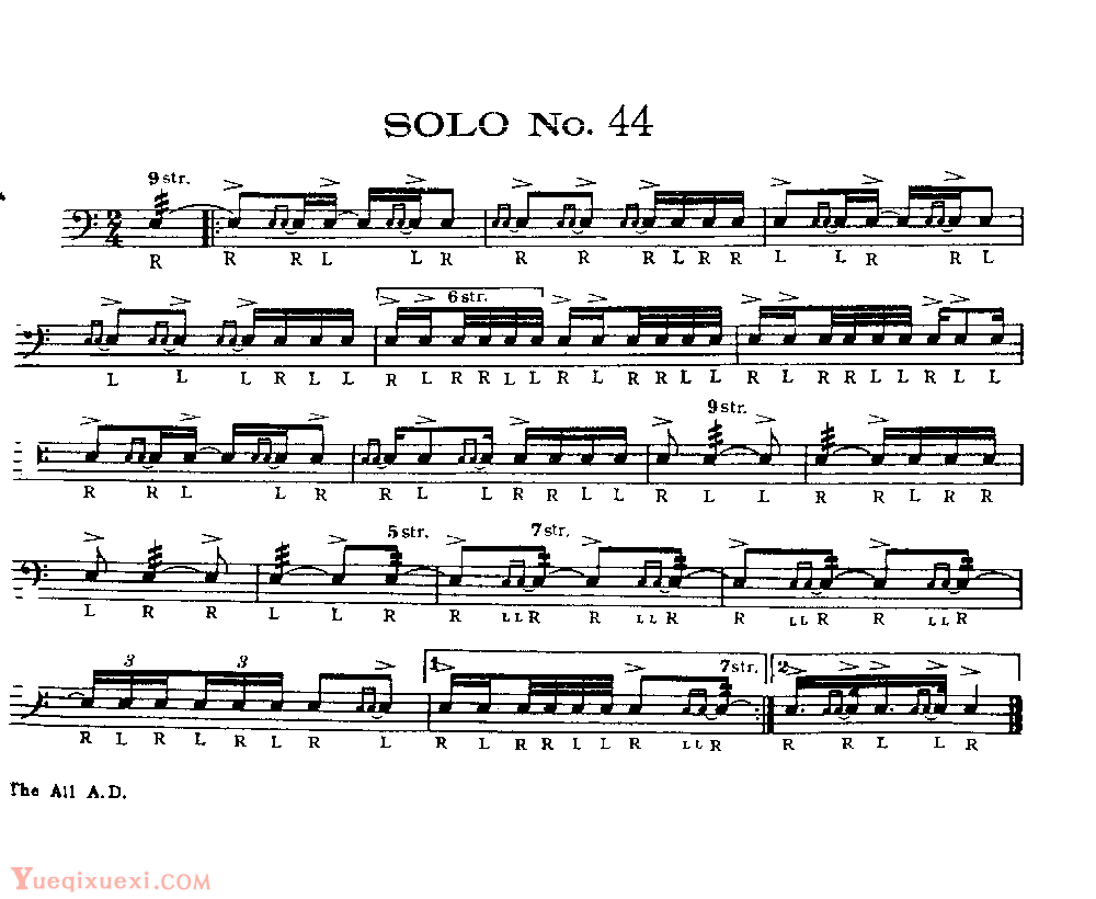 美国军鼓150条精华SOLO系列之《SOLO No.44》