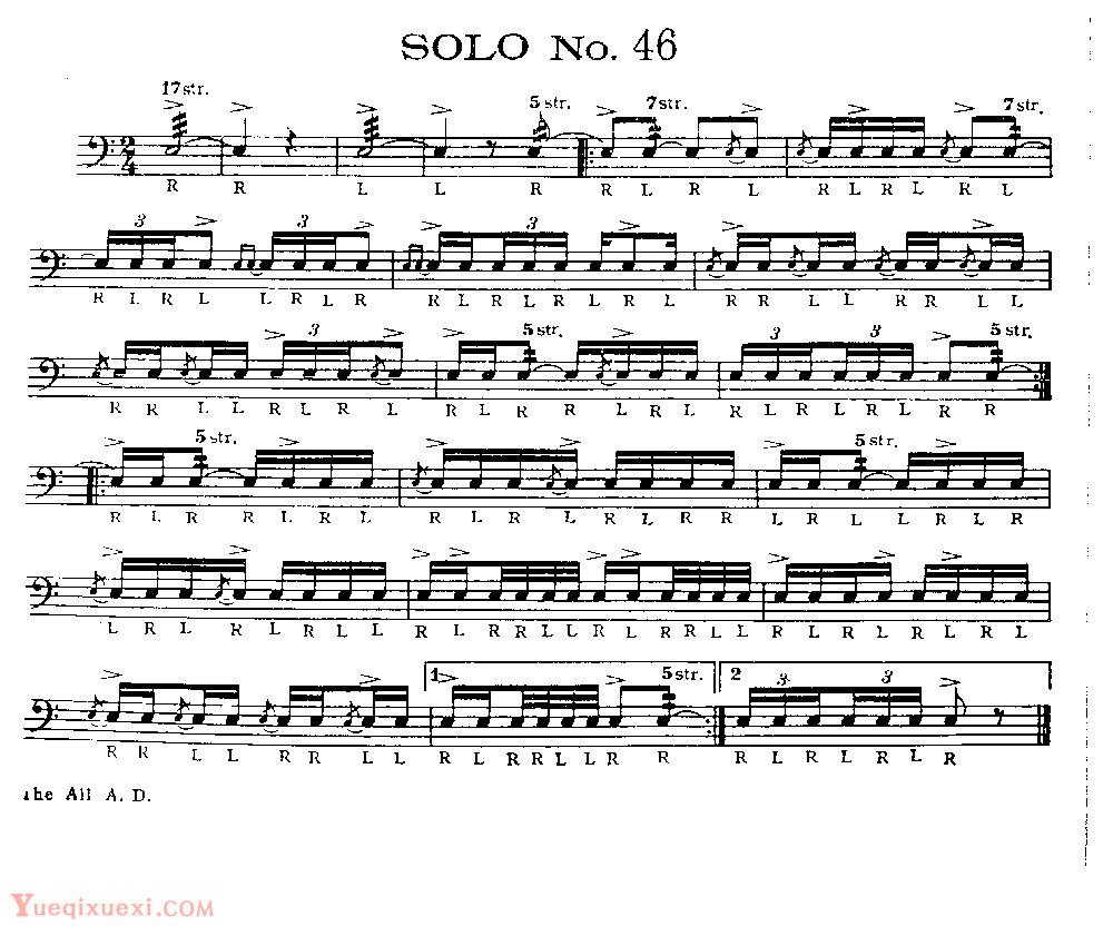 美国军鼓150条精华SOLO系列之《SOLO No.46》