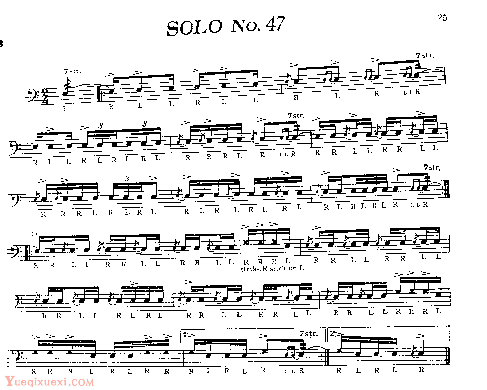 美国军鼓150条精华SOLO系列之《SOLO No.47》