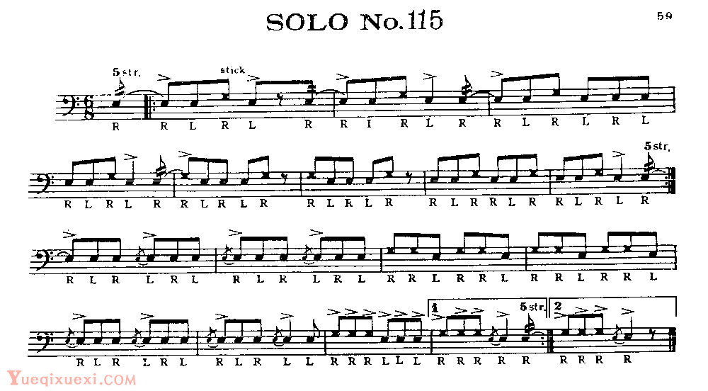 美国军鼓150条精华SOLO系列之《SOLO No.115》