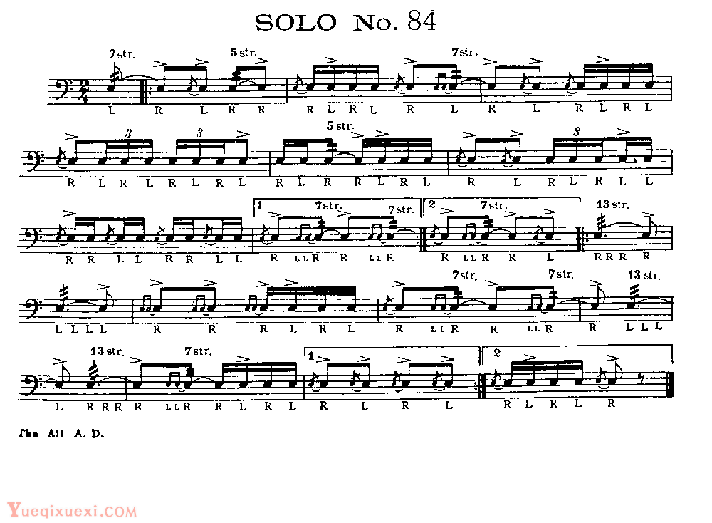 美国军鼓150条精华SOLO系列之《SOLO No.84》