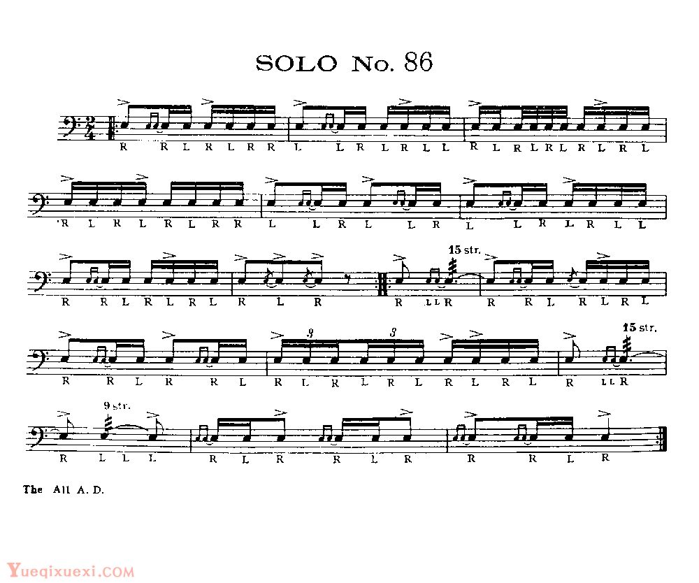 美国军鼓150条精华SOLO系列之《SOLO No.86》