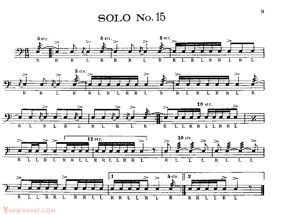 美国军鼓150条精华SOLO系列之《SOLO No.15》