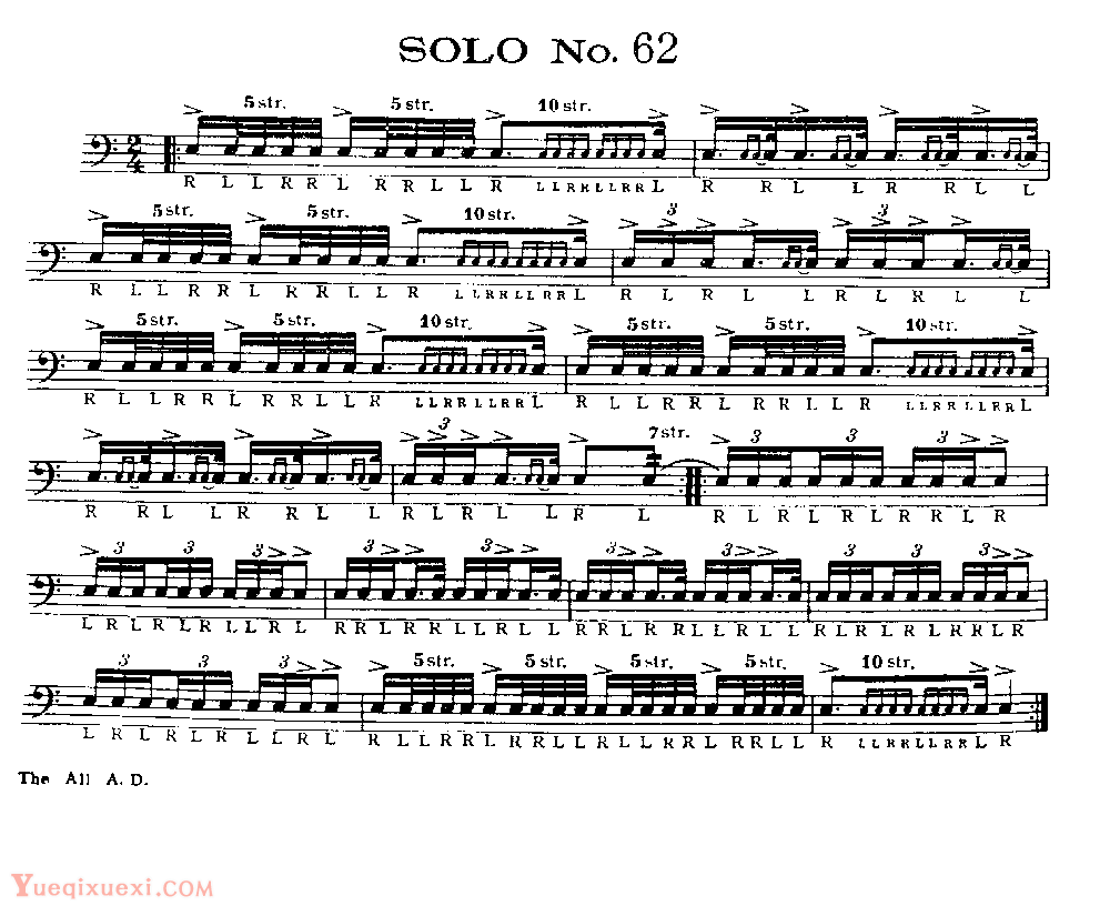 美国军鼓150条精华SOLO系列之《SOLO No.62》