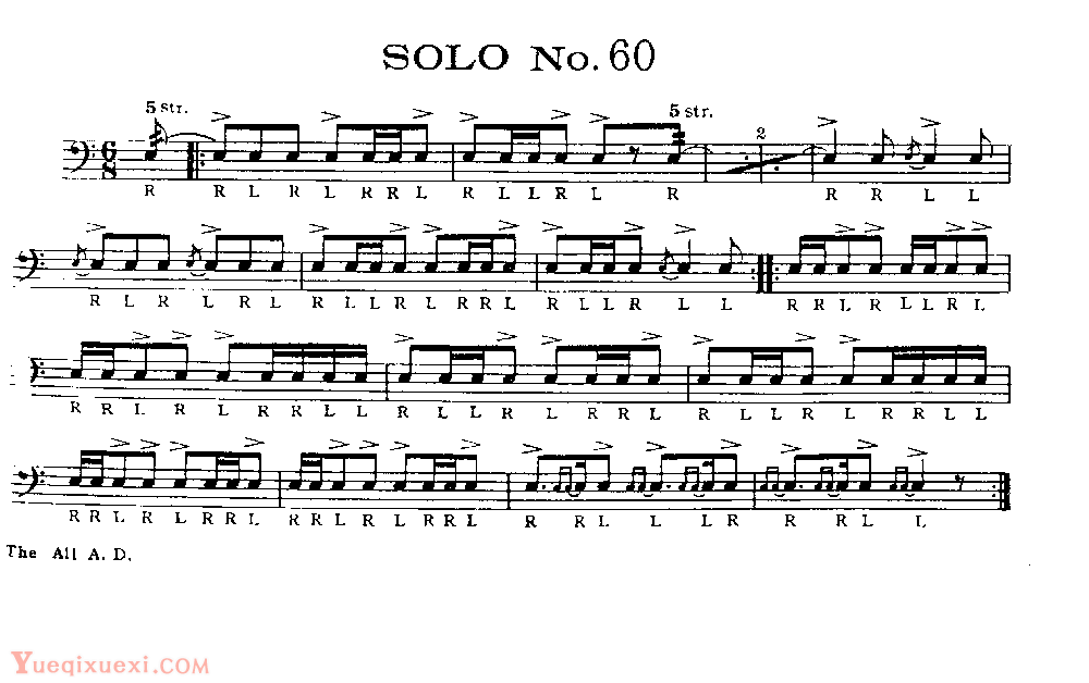 美国军鼓150条精华SOLO系列之《SOLO No.60》