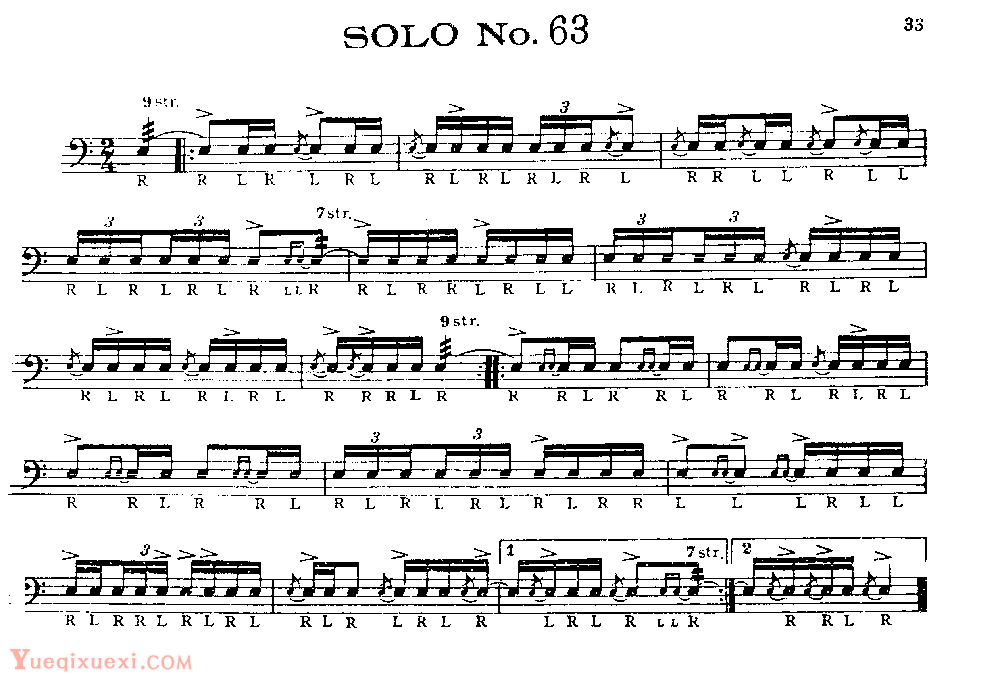 美国军鼓150条精华SOLO系列之《SOLO No.63》