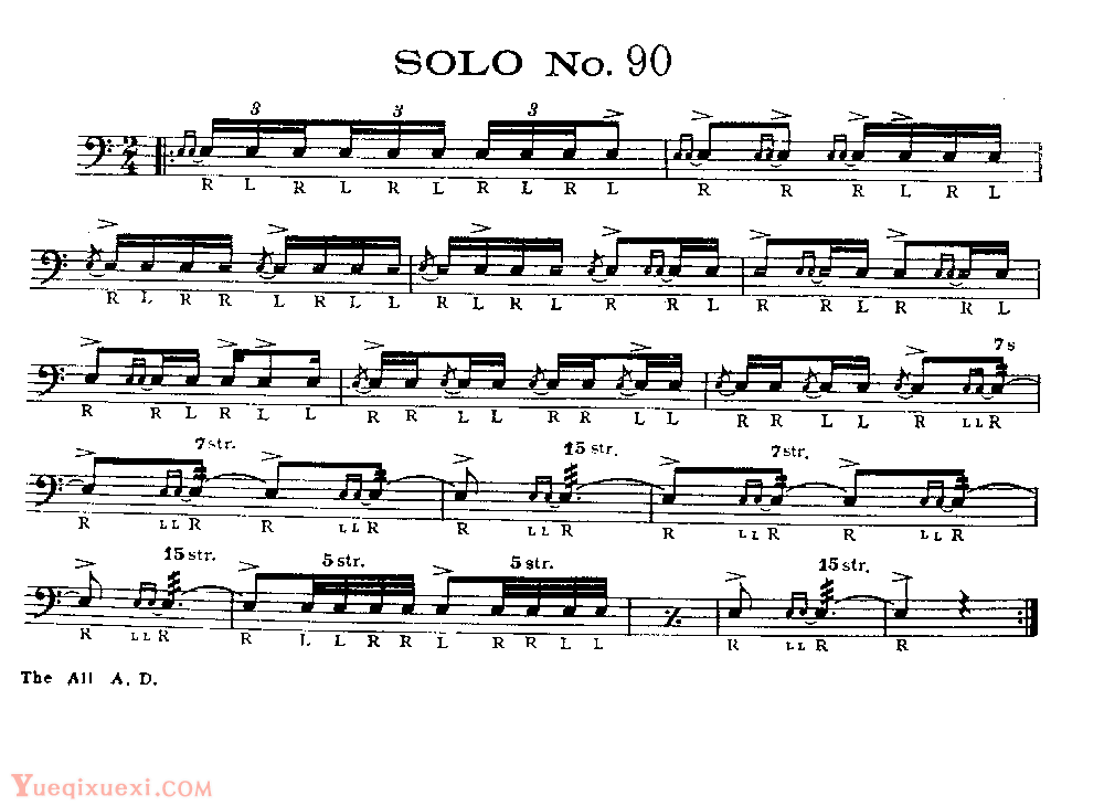 美国军鼓150条精华SOLO系列之《SOLO No.90》