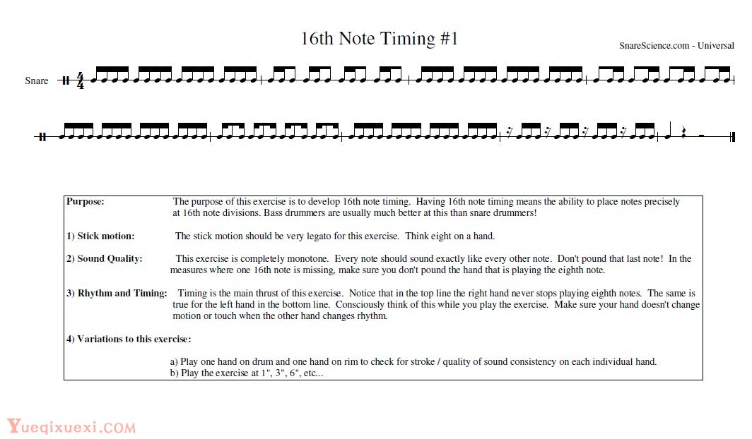 高清爵士鼓谱 16th note timing1