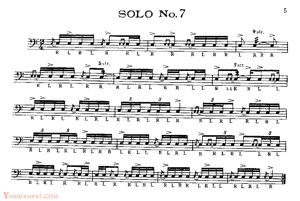 美国军鼓150条精华SOLO系列之《SOLO No.7》
