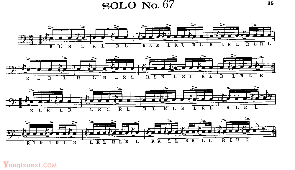 美国军鼓150条精华SOLO系列之《SOLO No.67》
