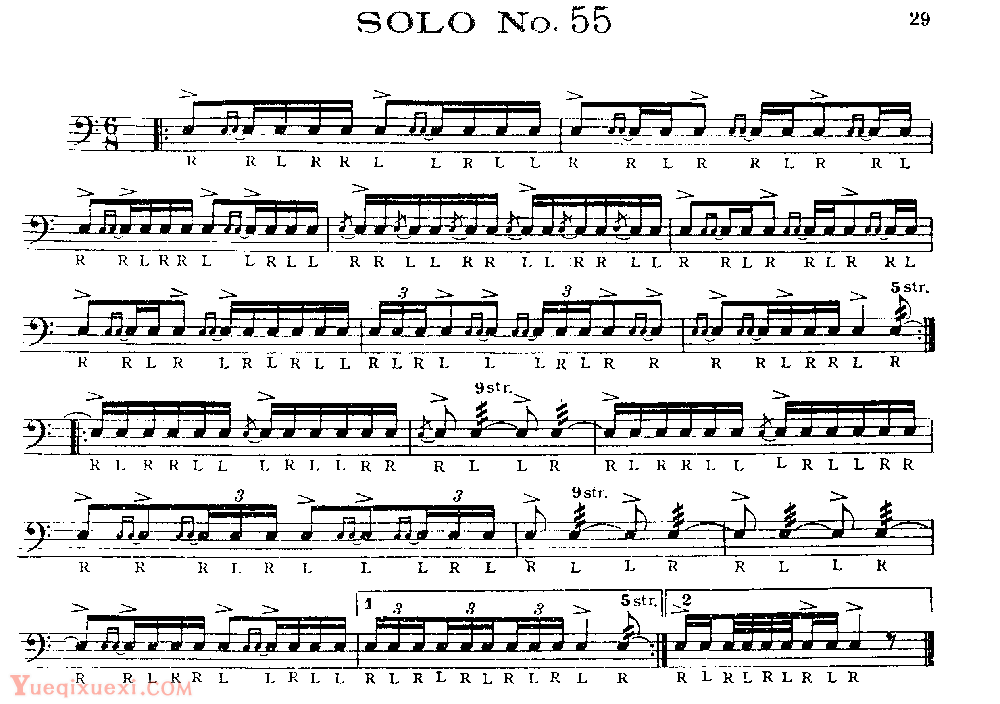美国军鼓150条精华SOLO系列之《SOLO No.55》