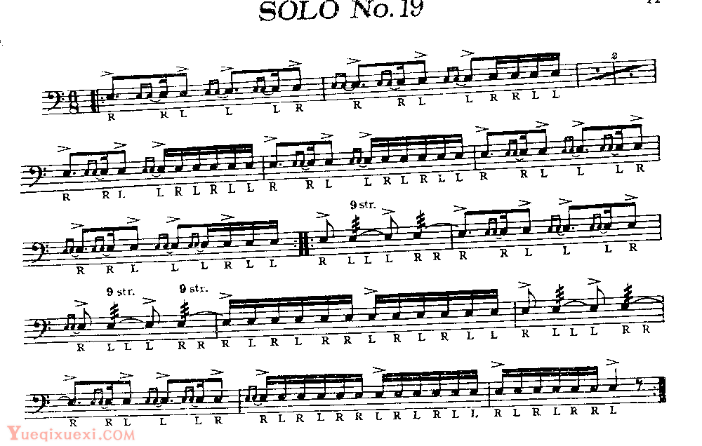 美国军鼓150条精华SOLO系列之《SOLO No.19》